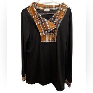 Blue Time Women’s Long Sleeve Cowl Neck Button Tunic Size M